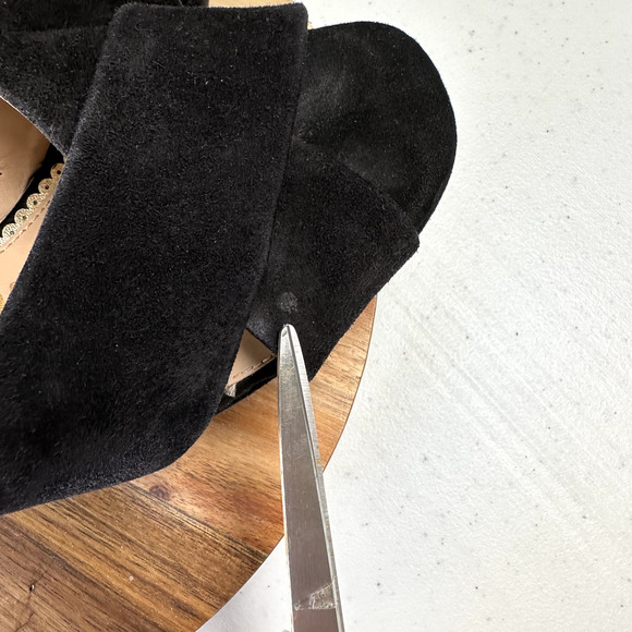 Sam Edelman Shoes Women's Size 6.5 Black Nahla Wedge Suede Leather - Picture 8 of 10